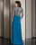 Clarisse - M6212 Embroidered Illusion Long Sleeve Gown in Blue and Green