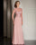 Clarisse - M6212 Embroidered Illusion Long Sleeve Gown in Pink