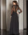 Clarisse - M6212 Embroidered Illusion Long Sleeve Gown in Black