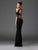 Clarisse - 4920 High Neck Two-Piece Beaded Gown in Black and Multi-Color