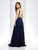 Clarisse - 4924 Deep V-Neck Beaded Chiffon Gown in Blue