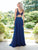 Clarisse - 4925 Sleeveless Beaded Chiffon Gown in Blue