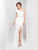 Clarisse - 4929 Butterfly Sleeve Asymmetrical Long Gown in White