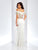 Clarisse - 4954 Embroidered Floral Off-Shoulder Gown in White and Neutral