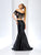 Clarisse - 4955 Two Piece Multi-Color Embroidered Mermaid Dress in Black and Multi-Color