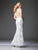 Clarisse - 4961 Embellished Deep V-neck Sheath Dress in Silver