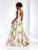Clarisse - 4973 Lace V-Neck Floral Gown in Neutral and Multi-Color