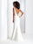 Clarisse - 3404 Sleeveless Deep V-neck Sheath Dress in White