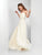 Clarisse - 3428 Strapless Pleated Surplice Chiffon Gown in White
