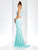Clarisse - 3438 Two-Piece Crystal Ornate Sheath Gown in Green