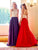 Clarisse - 3465 Jewel Ornate Illusion Halter Gown in Purple and Red