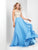 Clarisse - 3465 Jewel Ornate Illusion Halter Gown in Blue