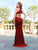 Clarisse - 3468 Velvet Halter Cutout Sheath Gown