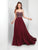 Clarisse - 3472 Strapless Paisley Motif Chiffon Gown in Red
