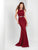 Clarisse - 3482 Sleeveless Chic Jersey Sheath Gown in Red