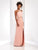 Clarisse - 3483 Sheer Striped Halter Strap Gown in Pink