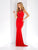 Clarisse - 3511 Bejeweled High Illusion Halter Gown in Red