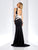 Clarisse - 3516 Deep V-neck Sheath Dress in Black and White