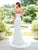 Clarisse - 3534 Fitted Halter Evening Gown in White