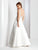 Clarisse - 3535 Lace Appliqued Scoop Gown in White