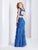 Clarisse - 3574 Two Piece Bateau Sheath Dress in Blue