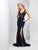 Clarisse - 3575 Lace Scoop Sheath Dress in Blue