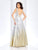 Clarisse - 3589 Sleeveless Sequined Deep V-neck Ballgown in Silver