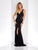 Clarisse - 3527 Embellished V-neck Sheath Dress in Black