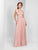 Clarisse - Jeweled Lace Applique Halter Gown 3528 In Pink