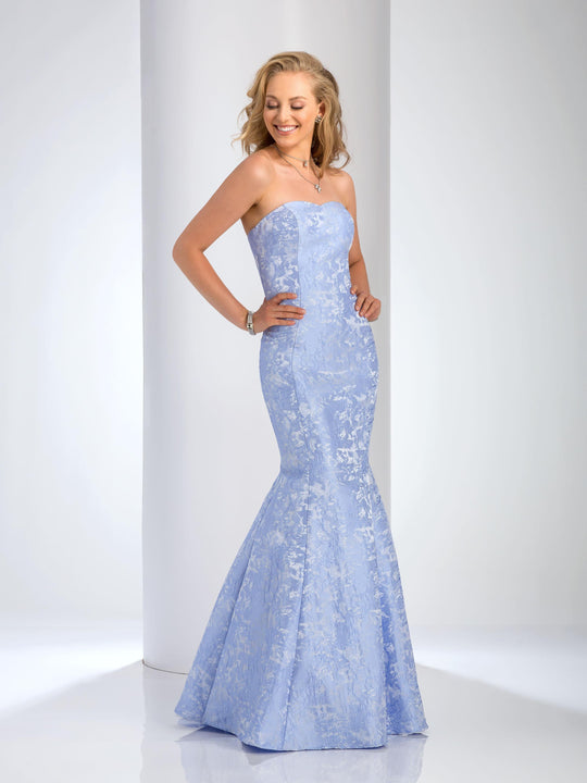 Clarisse 3415 Floral Semi-Sweetheart Mermaid Dress - 1 pc in Periwinkle Size 0 Available