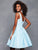 Clarisse - 3613 Illusion Plunging V Neckline Fit and Flare Short Dress
