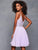 Clarisse - 3621 Beaded Plunging V-neck Chiffon A-line Dress In Purple