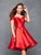 Clarisse - S3442 Bare Off Shoulder A Line Cocktail Dress In Red