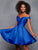 Clarisse - S3442 Bare Off Shoulder A Line Cocktail Dress In Blue