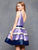Clarisse - 3631 Deep V-neck Striped A-line Dress In Purple
