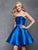 Clarisse - 3633 Crystal Beaded Mikado A-line Dress in Blue
