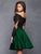 Clarisse - S3581 Two Piece Two Toned Lace Mikado A-line Dress In Black And Green