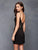 Clarisse - S6941 Plunging Embroidered Illusion Corset Dress In Black