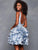 Clarisse - 3626 Plunging V-Neck Tiered Ruffle Cocktail Dress In Blue