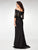 Clarisse - M6504 Lace Off-Shoulder Stretch Satin Trumpet Dress in Black