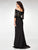 Clarisse - Lace Off-Shoulder Stretch Satin Trumpet Dress M6504 In Black