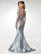 Clarisse - M6523 Embellished Illusion Bateau Mikado Mermaid Gown In Silver