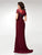 Clarisse - M6532 Illusion Neckline Gleaming Embellished Gown in Red