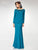 Clarisse - M6538 Beaded Embellished Neckline Long Sleeve Formal Dress in Green