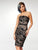 Clarisse - M6571 Knee Length Embroidered Lace Strapless Dress In Black And Nude