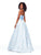Clarisse - 3706 Strapless Semi-Sweetheart Brocade Gown In Blue