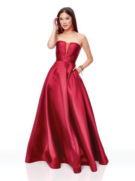 Clarisse - 3743 Semi-Sweetheart Mikado A-Line Gown In Red