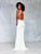 Clarisse - 3720 Beaded Illusion Halter Slit Evening Gown In White