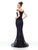 Clarisse - 5019 Embellished Off-Shoulder Fitted Gown In Black
