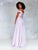 Clarisse - 3774 Lace Appliqued Corset Lace-Up Back Chiffon Prom Gown In Purple
